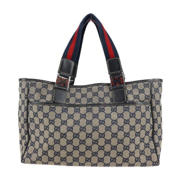 2313071001013 3 Gucci Sherry Line Handbag GG Canvas Beige Navy