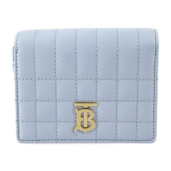 2313073007083 1 Burberry Lola Lambskin Compact Wallet Pale Blue