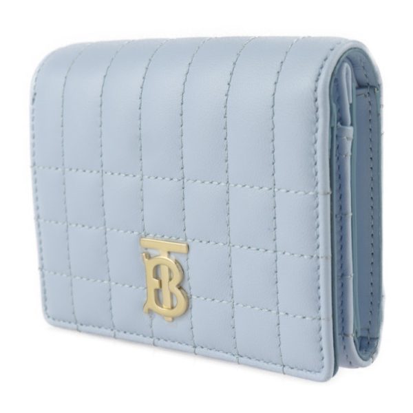 2313073007083 2 Burberry Lola Lambskin Compact Wallet Pale Blue