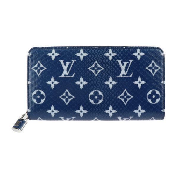 2314093010040 1 Louis Vuitton Zippy Wallet Monogram Python Blue