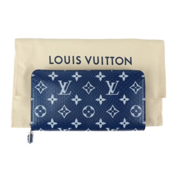 2314093010040 10 Louis Vuitton Zippy Wallet Monogram Python Blue