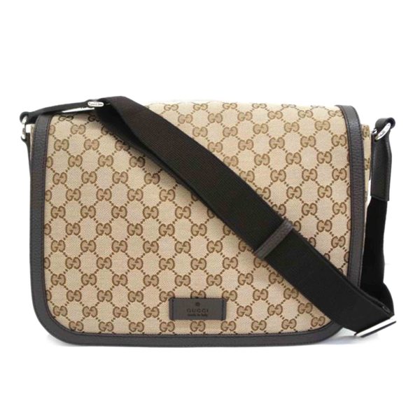 23141 1 Gucci GG Canvas Messenger Bag Beige