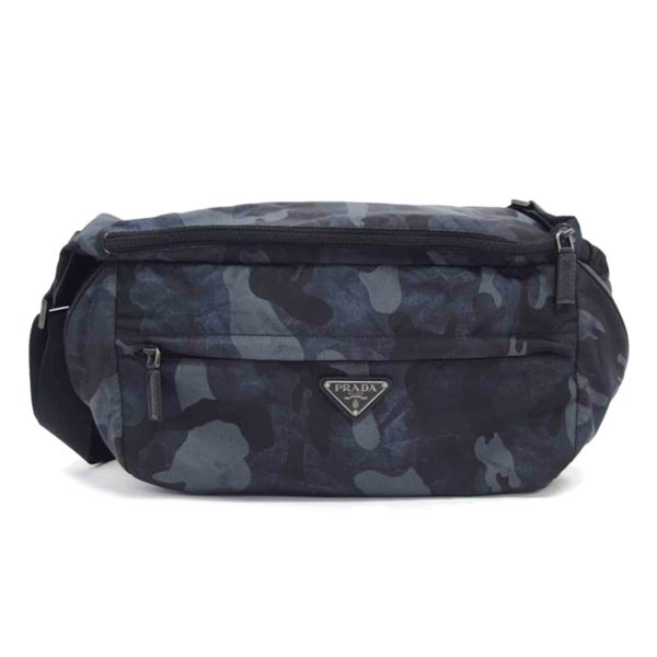 23146 1 Prada Nylon Shoulder Bag Camouflage Pattern Black