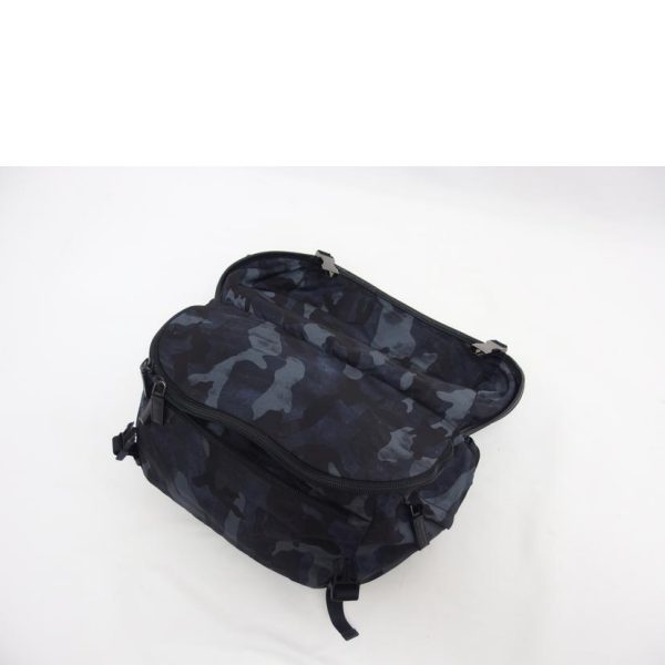 23146 4 Prada Nylon Shoulder Bag Camouflage Pattern Black