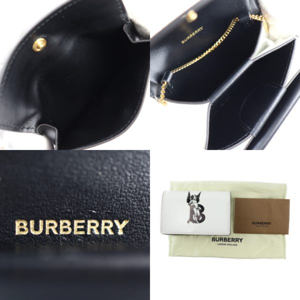 2315113002081 8 Burberry Chain Leather Wallet White Black