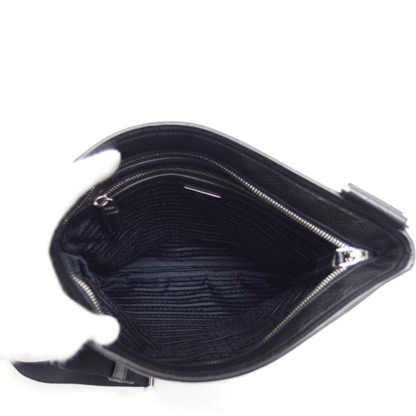 23160 5 Prada Leather Shoulder Bag Black