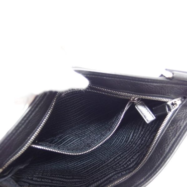 23160 6 Prada Leather Shoulder Bag Black