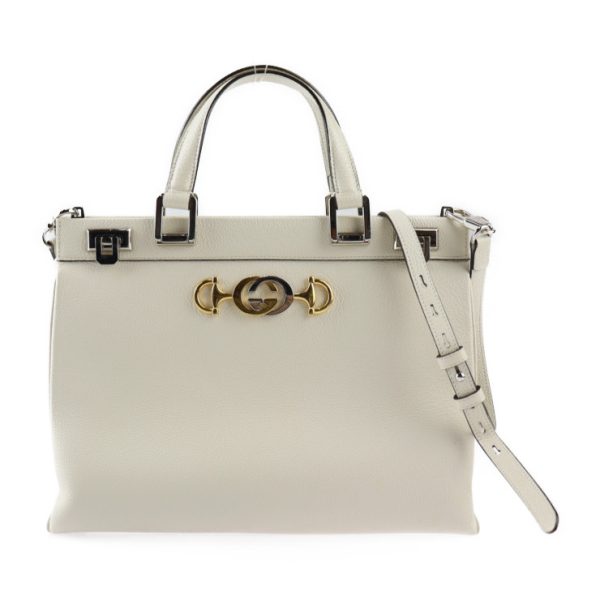 2316113007102 1 Gucci Zumi Medium Top Handle Handbag Cream