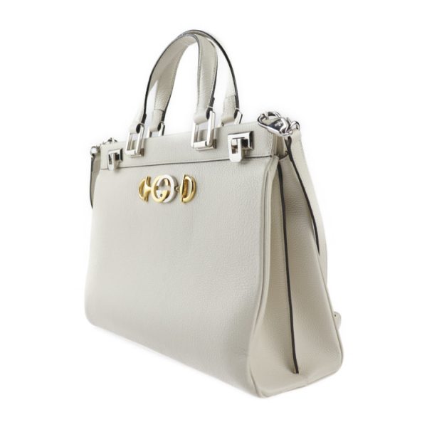 2316113007102 2 Gucci Zumi Medium Top Handle Handbag Cream