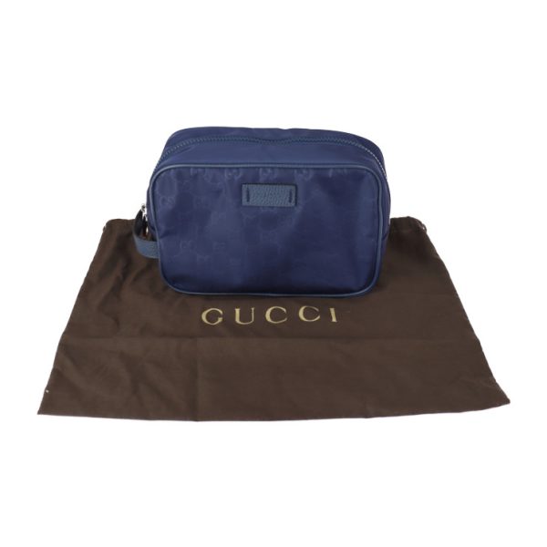 2317043007101 9 Gucci Bag GG Nylon Leather Navy Pouch