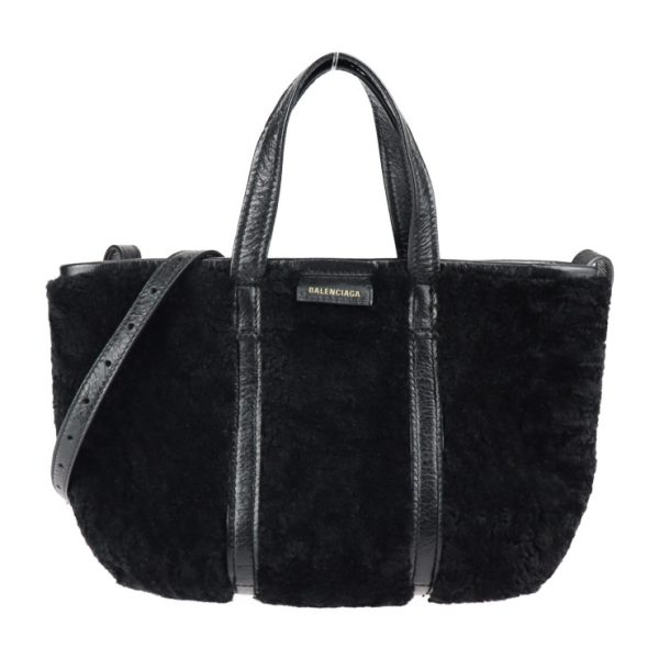 2317093008069 1 Balenciaga Barbes Mouton Leather Handbag Black