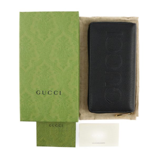 2317123008082 9 Gucci Logo Zip Around Long Wallet Leather Black