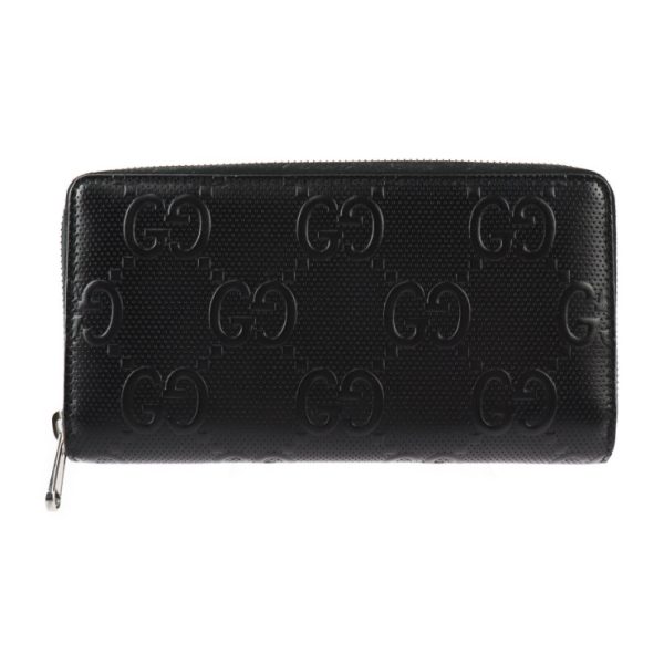 2317123008087 1 Gucci GG Embossed Zip Around Long Wallet Black