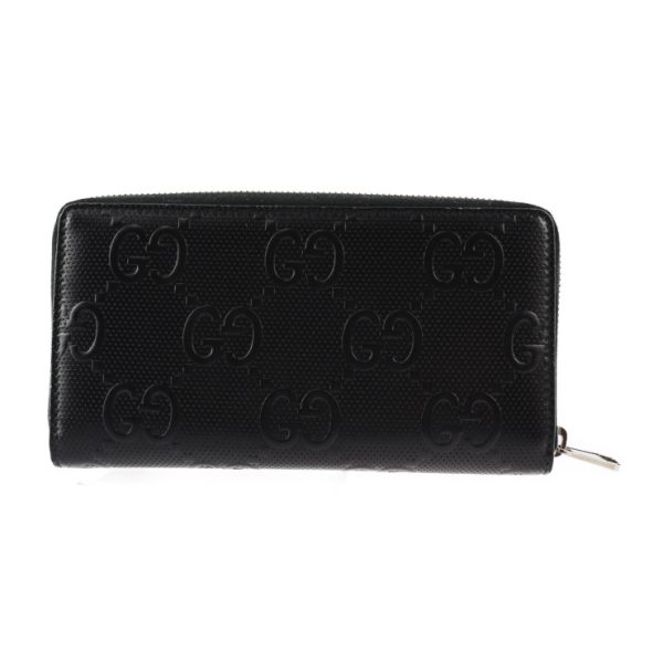 2317123008087 3 Gucci GG Embossed Zip Around Long Wallet Black