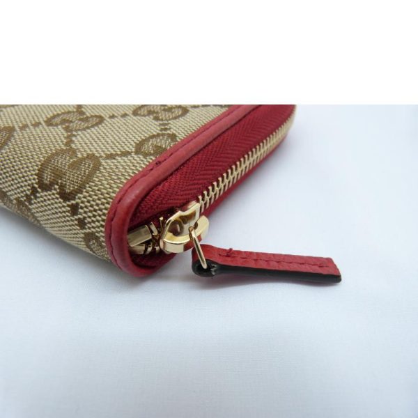 23187 7 Gucci GG Canvas Round Zip Long Wallet Brown