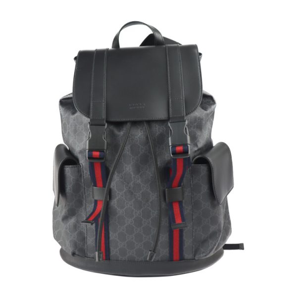 2319013007066 1 Gucci GG Supreme Rucksack Backpack Gray Black