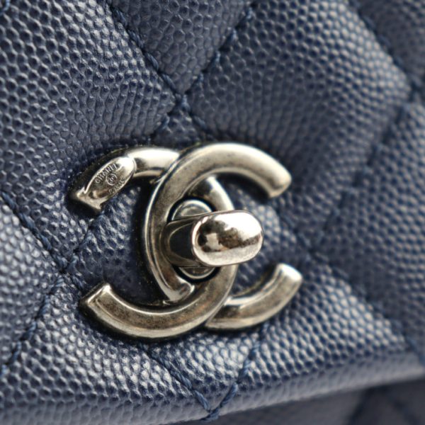 2319083007083 6 Chanel Coco Handle Matelasse Handbag Navy Brown