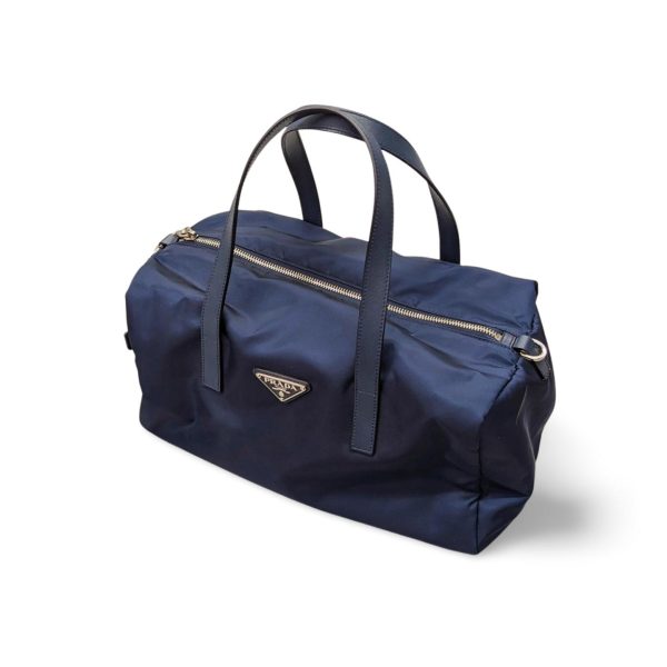 231 01 Prada Boston Nylon 2way Shoulder Bag Blue