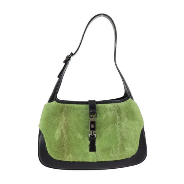 2320081001018 1 Gucci Jackie Handbag Haraco Leather Green Black