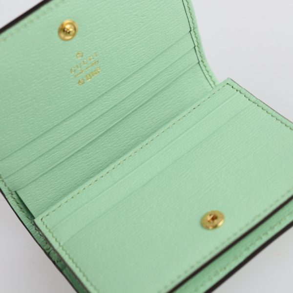 2322023002143 7 Gucci Bifold Wallet Leather Pale Green Multicolor