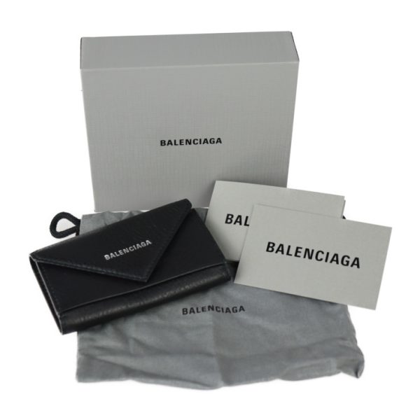 2322053008153 10 Balenciaga Paper Leather Key Case Black