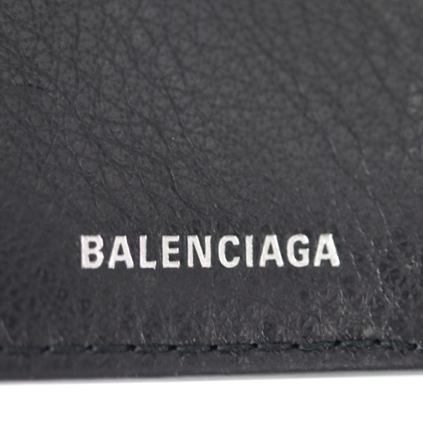 2322053008153 9 Balenciaga Paper Leather Key Case Black