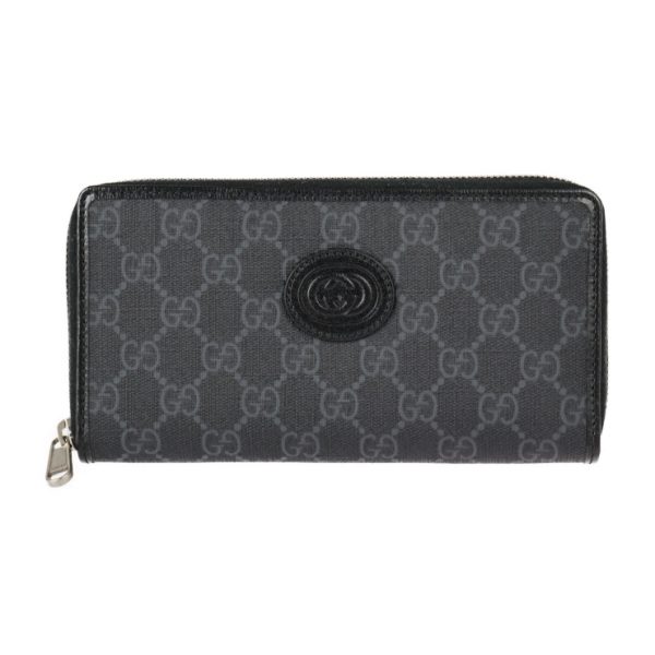 2322053008170 1 Gucci Zip Around Wallet Interlocking G Black