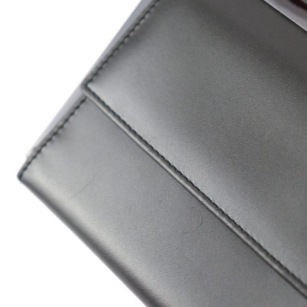 2322093001141 6 Gucci Long Leather Gray Tri fold Wallet