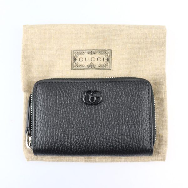 2322103008150 8 Gucci Coin Case Leather Black Card Holder