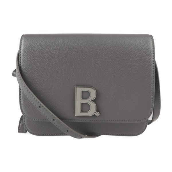 2323023007183 1 Balenciaga B Logo Leather Shoulder Bag Gray