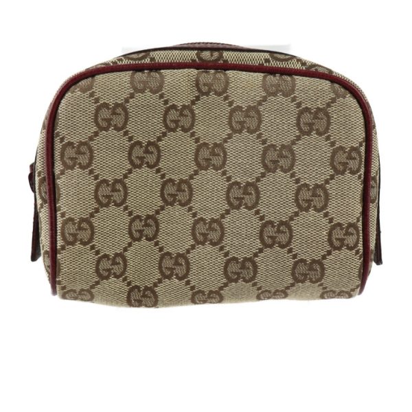 2324113001177 1 Gucci Cosmetic Pouch GG Canvas Beige Bordeaux