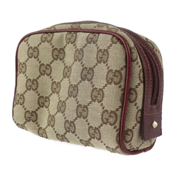 2324113001177 2 Gucci Cosmetic Pouch GG Canvas Beige Bordeaux