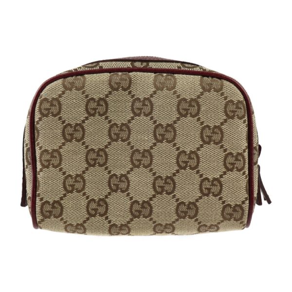 2324113001177 3 Gucci Cosmetic Pouch GG Canvas Beige Bordeaux