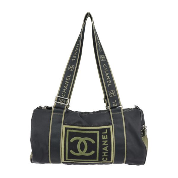 2325061001051 1 Chanel Sports Line Boston Bag Black Khaki Green