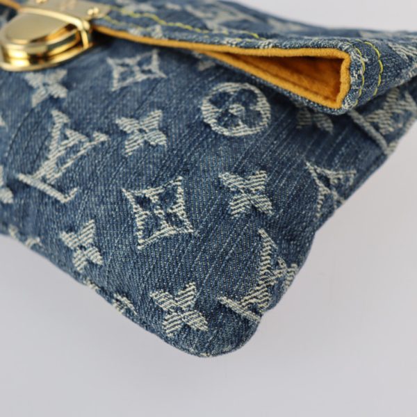 2326013010114 5 Louis Vuitton Pochette Plat Clutch Bag Denim Blue