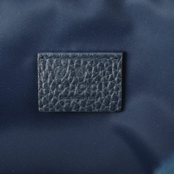 2326013010120 9 Gucci Pouch GG Nylon Leather Navy Cosmetic Pouch