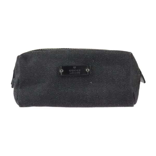 2326103007211 1 Gucci Pouch Canvas Leather Black Cosmetic Pouch