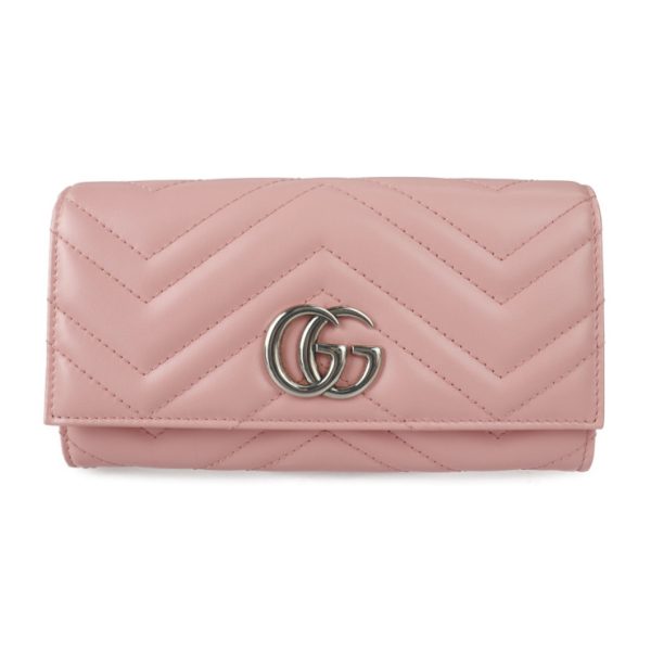 2327033008216 1 Gucci GG Marmont Bifold Wallet Leather Pink