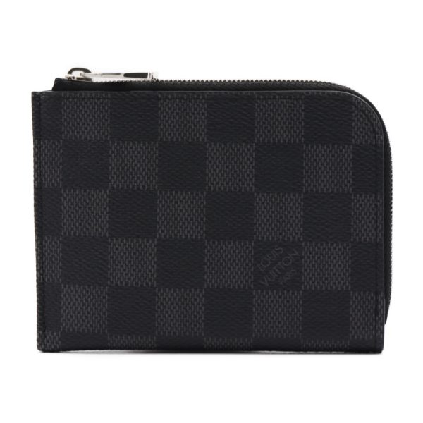 2327043010142 1 Louis Vuitton Portomone NM Coin Case Black Gray