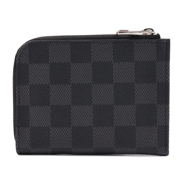 2327043010142 3 Louis Vuitton Portomone NM Coin Case Black Gray