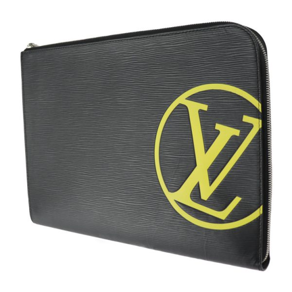 2327113007206 2 Louis Vuitton Pochette GM Clutch Bag Black Yellow