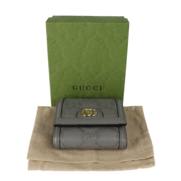 2328053008221 9 Gucci GG Matelasse Bifold Wallet Leather Gray