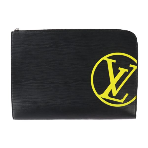 2328123007123 1 Louis Vuitton Pochette GM Clutch Bag Black Yellow