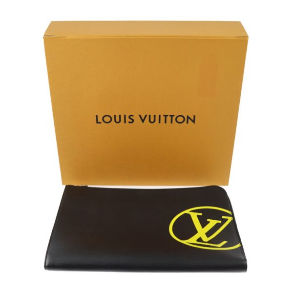 2328123007123 10 Louis Vuitton Pochette GM Clutch Bag Black Yellow