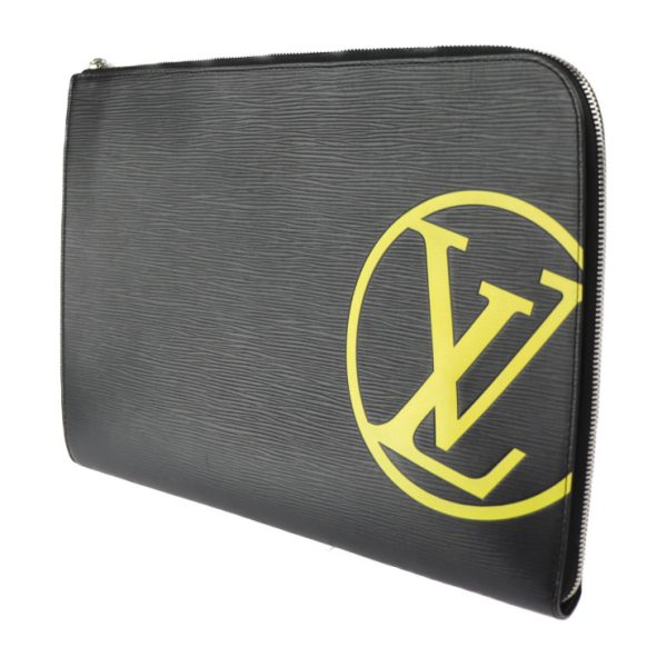 2328123007123 2 Louis Vuitton Pochette GM Clutch Bag Black Yellow