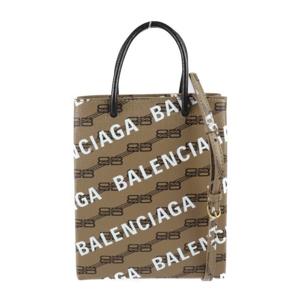 2330083007157 1 Balenciaga Large Shopping Bag BB Monogram Canvas Beige Brown