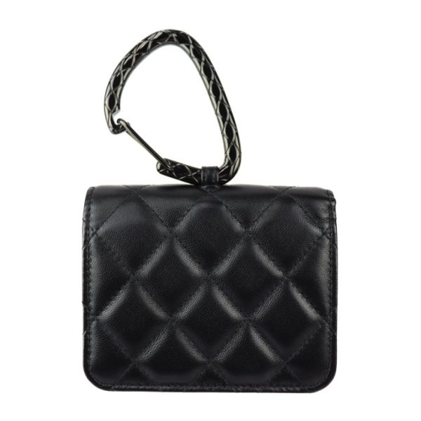 2330113007240 3 Chanel Matelasse Card Case Hook Coco Mark Black