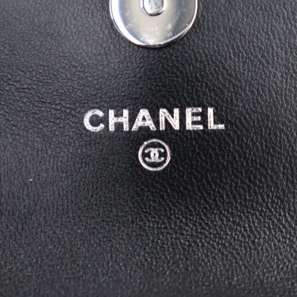 2330113007240 8 Chanel Matelasse Card Case Hook Coco Mark Black