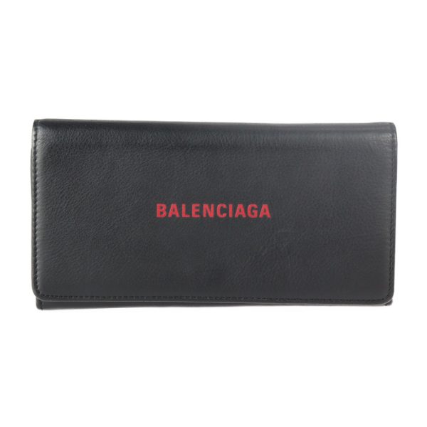 2331033001264 1 Balenciaga Everyday Leather Bifold Wallet Black Red