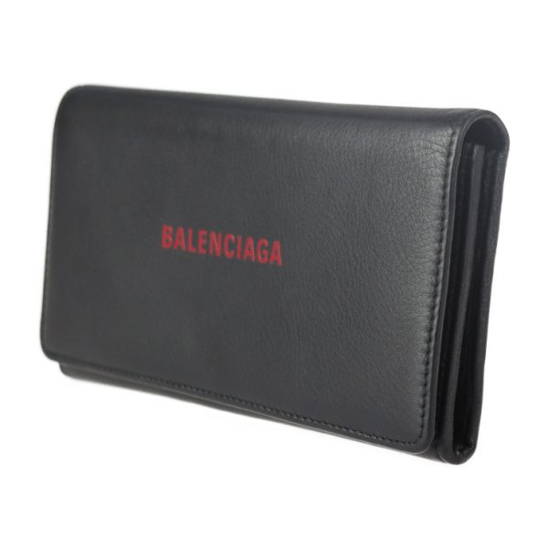 2331033001264 2 Balenciaga Everyday Leather Bifold Wallet Black Red